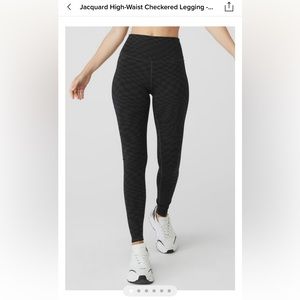 Jacquard High-Waist Checkered Legging